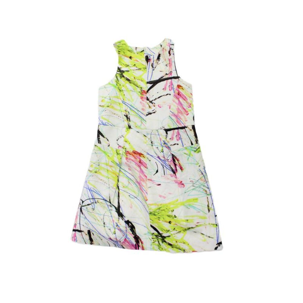 Milly Minis Girls Cotton Blend Abstract Sleeveless Dress Multicolor Size 7